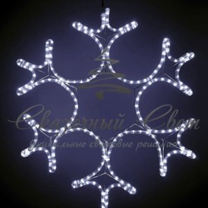 Световая фигура Ажурная снежинка 55 см, белая