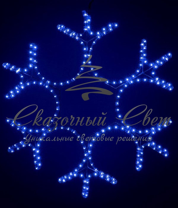 Светодиодная снежинка 80 см, синяя