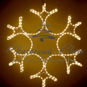 Световая фигура Ажурная снежинка 55 см, тепло-белая