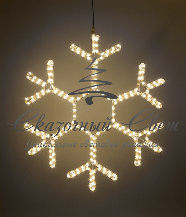 Светодиодная снежинка 50 см, тепло-белая