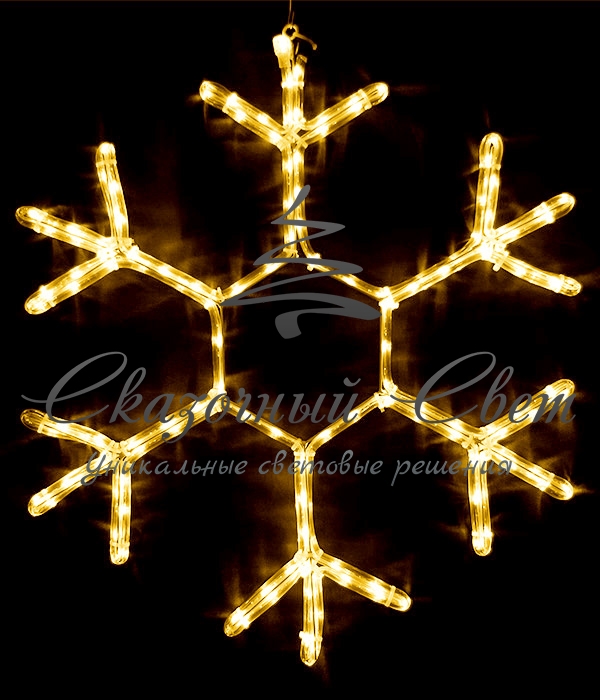 Светодиодная снежинка 70 см, тепло-белая