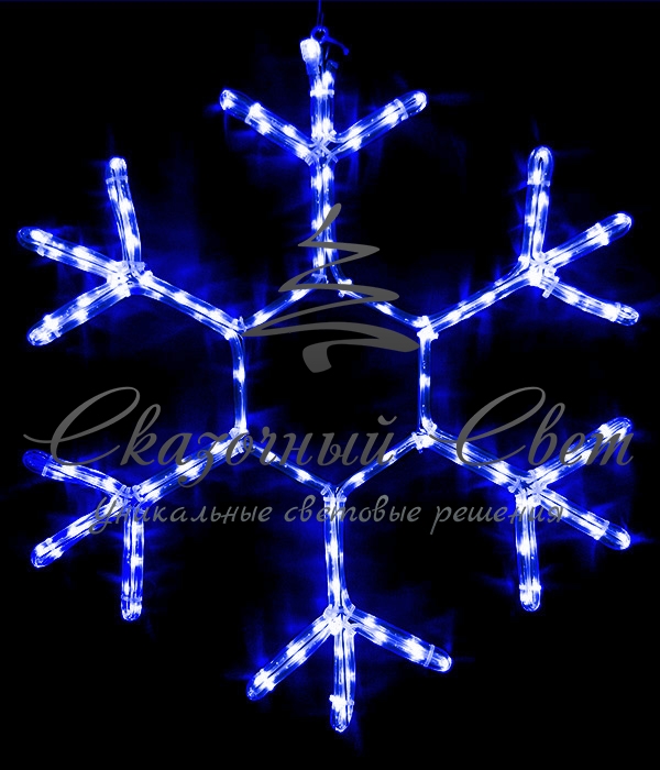 Светодиодная снежинка 70 см, синяя