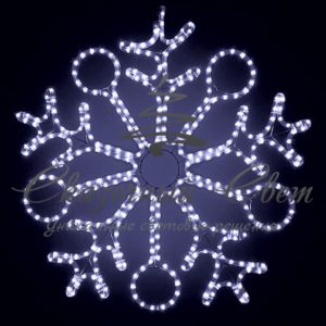 Светодиодная снежинка 90 см, белая