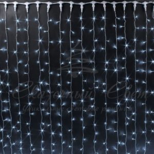 Гирлянда Занавес 2х3 м, БЕЛЫЙ, прозрачный провод