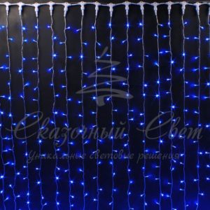 Гирлянда Занавес 2х2 м, СИНИЙ, прозрачный провод