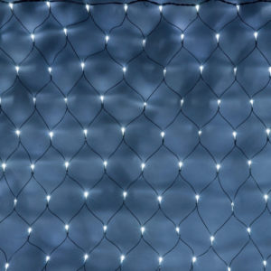 Гирлянда-сеть 2х4м, черный ПВХ провод, постоянное свечение, белая