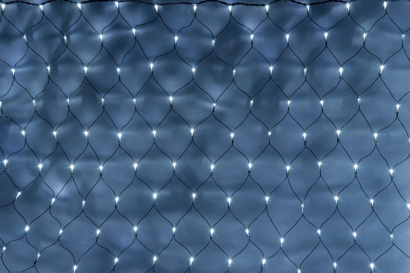 Гирлянда-сеть 2х4м, черный ПВХ провод, постоянное свечение, белая