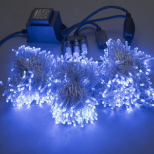 Гирлянда-спайдер Flash 3х20м, 600LED, прозрачный провод, синий/синий флэш