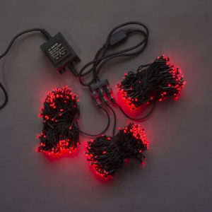 Гирлянда-спайдер 3х20м, 600LED, черный провод, красный