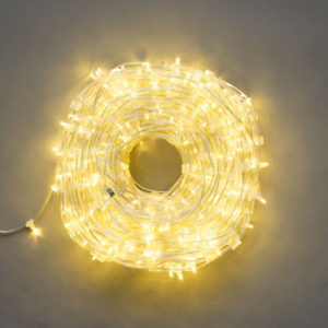 Клип-лайт, длина 100М без трансформатора, тёплый белый, прозрачный провод