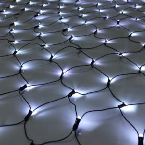 Гирлянда-сеть 2х3м, черный ПВХ провод, с мерцанием, белая (белый флэш)