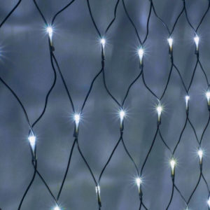 Гирлянда-сеть 2х1,5м, черный ПВХ провод, постоянное свечение, белая