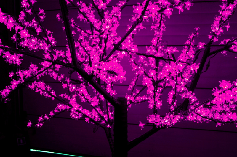 Сакура светодиодная 1728LED, H2,5м D2,0м, розовое