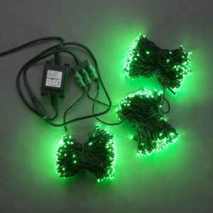 Гирлянда-спайдер 3х20м, 600LED, черный провод, зеленый