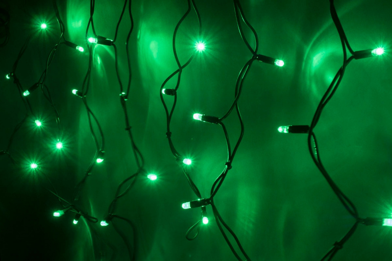 Гирлянда Айсикл 4,8х0,6 м, черный провод КАУЧУК, свечение зеленое