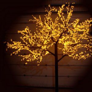 Сакура светодиодная 2688LED, H3,6м D3,0м, желтое