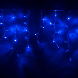 Гирлянда Айсикл 4,8х0,6 м, белый провод КАУЧУК, свечение синее