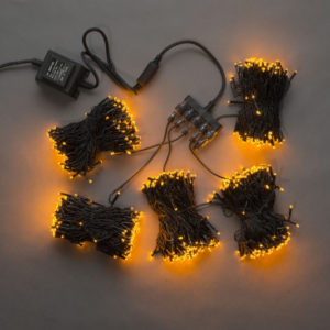 Гирлянда-спайдер 5х20м, 1000LED, черный провод, желтый