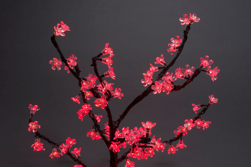 Светодиодное дерево уличное Куст сакуры 96LED, 0,8х0,8м, красный