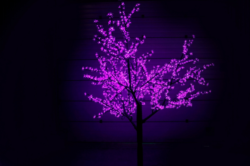 Сакура светодиодная 1728LED, H2,5м D2,0м, фиолетовое