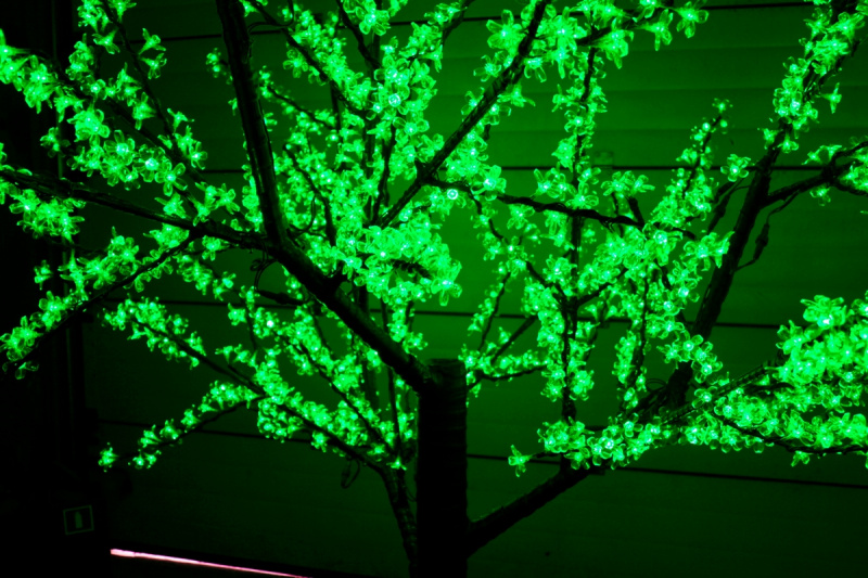 Сакура светодиодная 1728LED, H2,5м D2,0м, зеленое