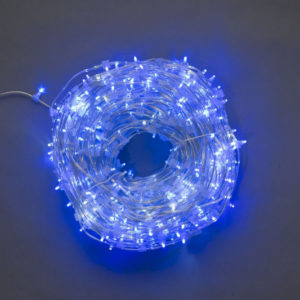 Клип-лайт светодиодный Flash, длина 100М без трансформатора, синий, прозраный провод