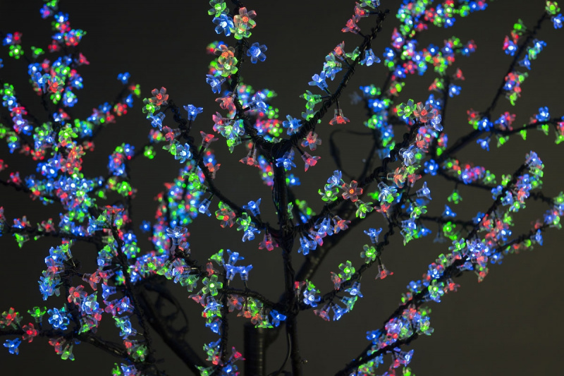 Сакура светодиодная 972LED, H1,9м D1,5м, мульти