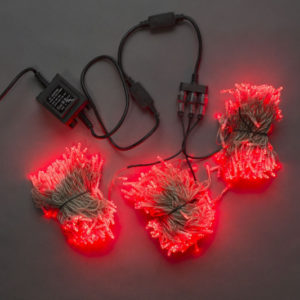 Гирлянда-спайдер Flash 3х20м, 600LED, прозрачный провод, красный/красный флэш