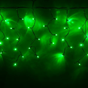 Гирлянда Айсикл 4,8х0,6 м, черный провод КАУЧУК, свечение зеленое