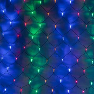 Гирлянда-сеть 2х3м, черный ПВХ провод, с контроллером, мульти