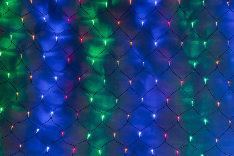 Гирлянда-сеть 2х3м, черный ПВХ провод, с контроллером, мульти