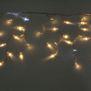 Гирлянда Айсикл 4,8х0,6 м, МЕРЦАЮЩАЯ, белый провод КАУЧУК, свечение тепло-белое/мерцание белое