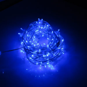 Клип-лайт Flash, длина 100М без трансформатора, синий/синий флэш, прозраный провод(с насадкой-колпачек)