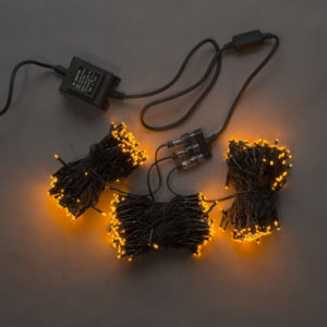 Гирлянда-спайдер 3х20м, 600LED, черный провод, желтый