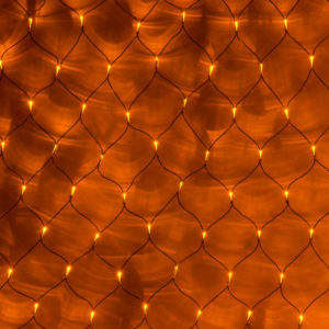 Гирлянда-сеть 2х1,5м, черный ПВХ провод, постоянное свечение, желтая