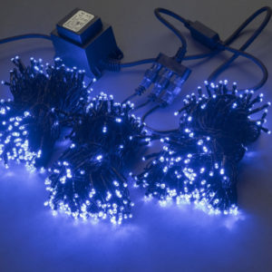 Гирлянда-спайдер 3х20м, 600LED, черный провод, синий
