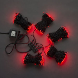 Гирлянда-спайдер 5х20м, 1000LED, черный провод, красный