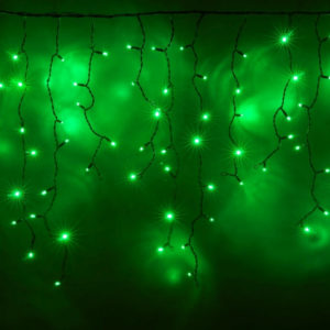 Светодиодный плей-лайт с нитями разной длины с контроллером зеленый , 200 LED, 3.3метра