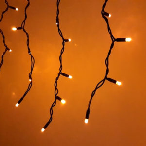 Гирлянда Айсикл 4,8х0,6 м, черный провод КАУЧУК, свечение желтое