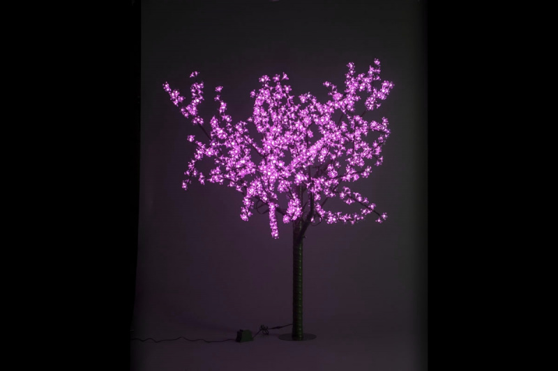 Сакура светодиодная 972LED, H1,9м D1,5м, розовое