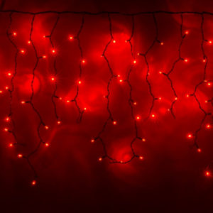 Светодиодный плей-лайт с нитями разной длины с контроллером красный , 200 LED, 3.3метра