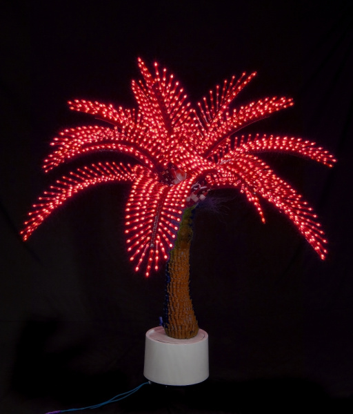 Светодиодные деревья Пальма Японская 1,2м, 2328 светодиодов, красная