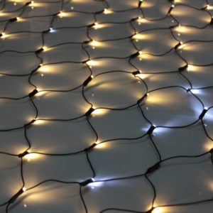 Гирлянда-сеть 2х4м, черный ПВХ провод, с мерцанием, тепло-белая (белый флэш)