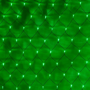 Гирлянда-сеть 2х3м, черный ПВХ провод, постоянное свечение, зеленая