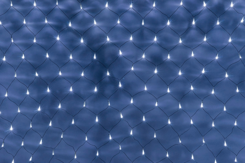 Гирлянда-сеть 2х2м, черный ПВХ провод, с контроллером, белая