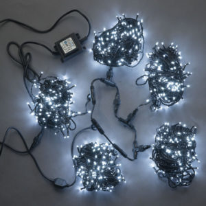 Гирлянда-спайдер 5х20м, 1000LED, черный провод, белый