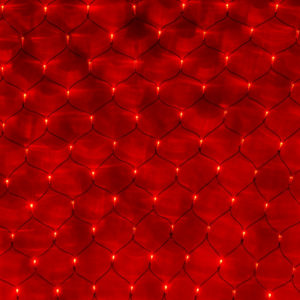 Гирлянда-сеть 2х4м, черный ПВХ провод, постоянное свечение, красная