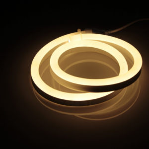 Гибкий неон (LED neon flex) 12х25мм, 120 led/m, бухта 50м, кратность резки 1метр, тёплый белый