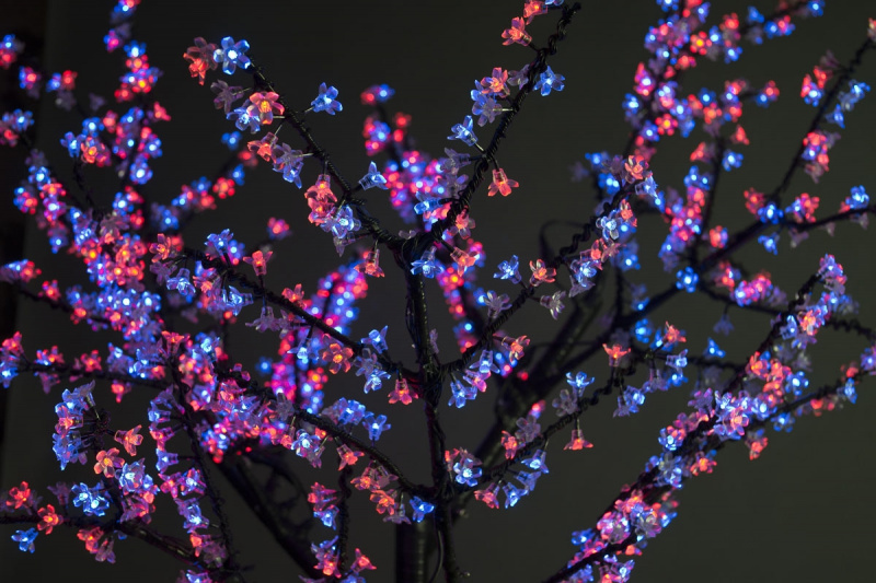 Сакура светодиодная 972LED, H1,9м D1,5м, мульти