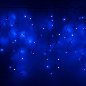 Светодиодный плей-лайт с нитями разной длины с контроллером синий, 200 LED, 3.3метра